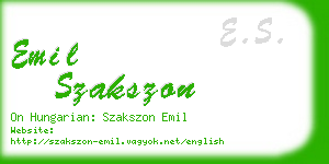 emil szakszon business card